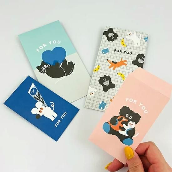 umao ウマオ ぽち袋セット flower 文具 封筒