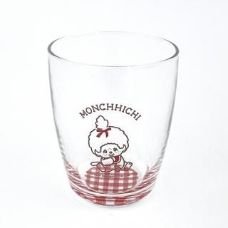 店内セール開催中!50％オフ対象商品! モンチッチ グラスS モンチッチちゃん 260ml 食器 キッチン チェック ブラウン