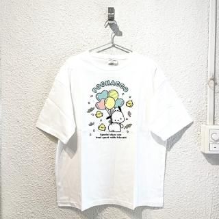 店内セール開催中!10％オフ対象商品! サンリオ ポチャッコ 35周年(35th) Ｔシャツ ホワイト Sanrio