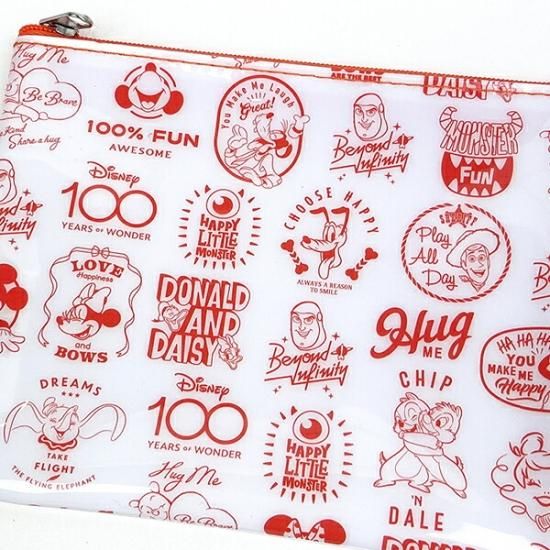 ディズニー HAPPYFACE PVCポーチ オレンジ Disney 小物入れ