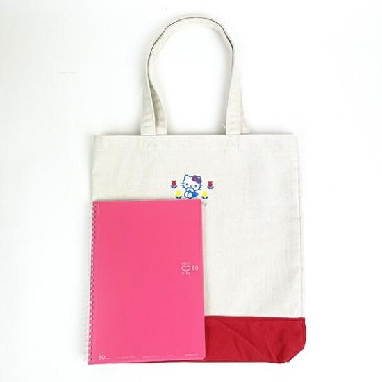 ハローキティ トートバッグ レザー 刺繍 サンリオ - バッグ ハローキティ トートバッグ レザー 刺繍 サンリオ - バッグ