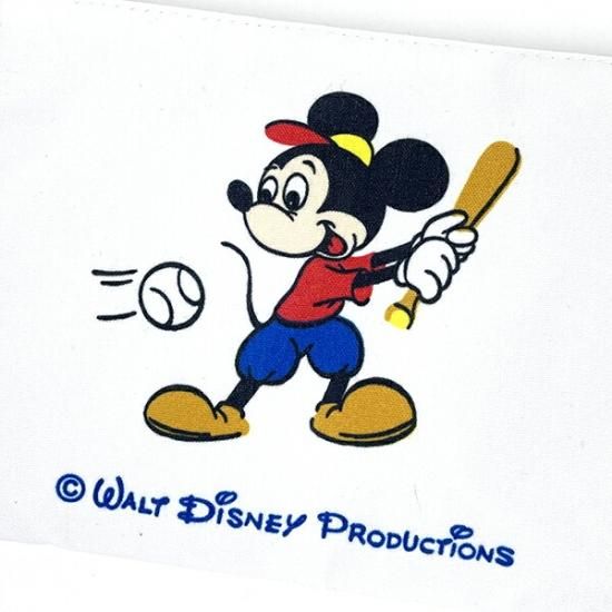 ディズニー ミッキー フラットポーチ (ホワイト) 小物入れ