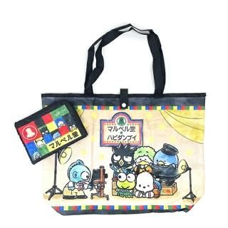 <img class='new_mark_img1' src='https://img.shop-pro.jp/img/new/icons15.gif' style='border:none;display:inline;margin:0px;padding:0px;width:auto;' />サンリオ マルベル堂×はぴだんぶい 折りたたみエコバッグ ハンギョドン バツマル ポチャッコ ケロッピ サム ペックル