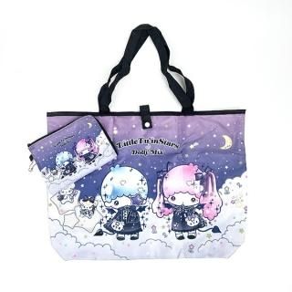 <img class='new_mark_img1' src='https://img.shop-pro.jp/img/new/icons15.gif' style='border:none;display:inline;margin:0px;padding:0px;width:auto;' />サンリオ DOLLY MIX 折りたたみエコバッグ リトルツインスターズ キキララ 買い物袋 マルシェバッグ