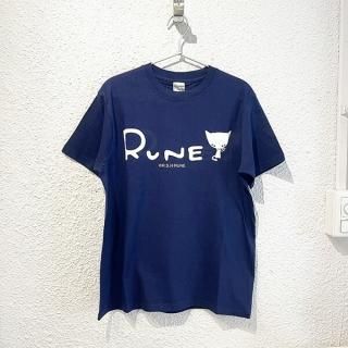 内藤ルネ Tシャツ（S)   ネイビー ねこ レトロ RUNE