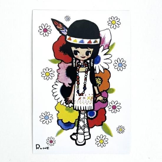 人気商品ランキング 内藤ルネ インディアン少女 文具 ポストカード カード・カードストック
