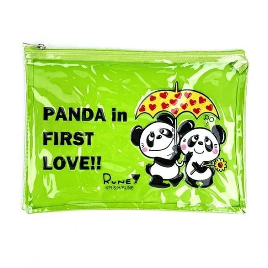 内藤ルネ ビニールポーチ PANDA2 小物入れ 化粧ポーチ ペンポーチ