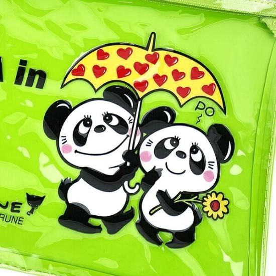 内藤ルネ ビニールポーチ PANDA2 小物入れ 化粧ポーチ ペンポーチ