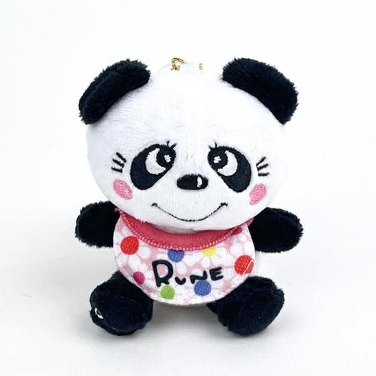 p*ん様 内藤ルネ針刺し人形 内藤ルネ マスコット ルネパンダ ボールチェーン ベビースタイ ブルー