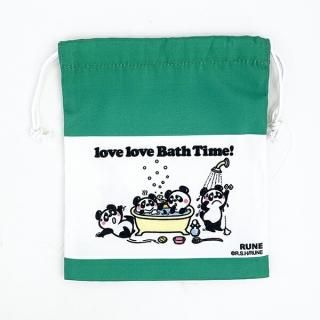内藤ルネ 巾着 LOVE BATH TIME ポーチ 小物入れ