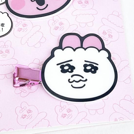 おぱんちゅうさぎのアクリルヘアクリップ