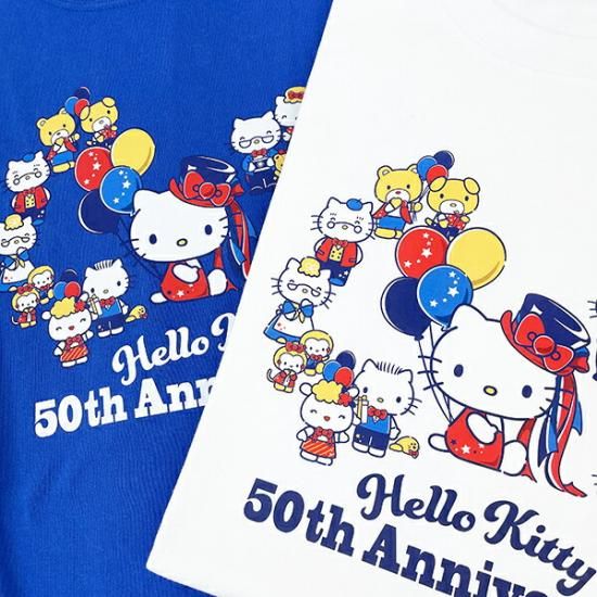 サンリオ ハローキティ 50thTシャツ Lサイズ ブルー