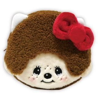 店内セール開催中!10％オフ対象商品! モンチッチ×ハローキティ フェイスポーチ 小物入れ コスメポーチ コラボ