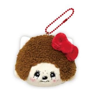 店内セール開催中!10％オフ対象商品! モンチッチ×ハローキティ フェイス小銭入れ コインケース コラボ
