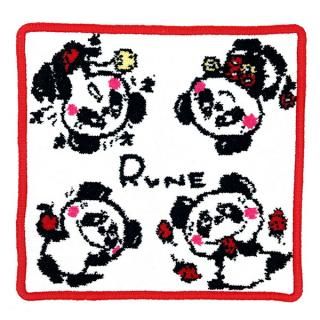 内藤ルネ ルネパンダ(4) シェニール織 ハンドタオル ハンカチ Rune 日本製