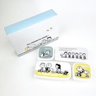 スヌーピー ブレイクタイム(A)  シール容器 4pcセット キッチン 日本製 SNOOPY
