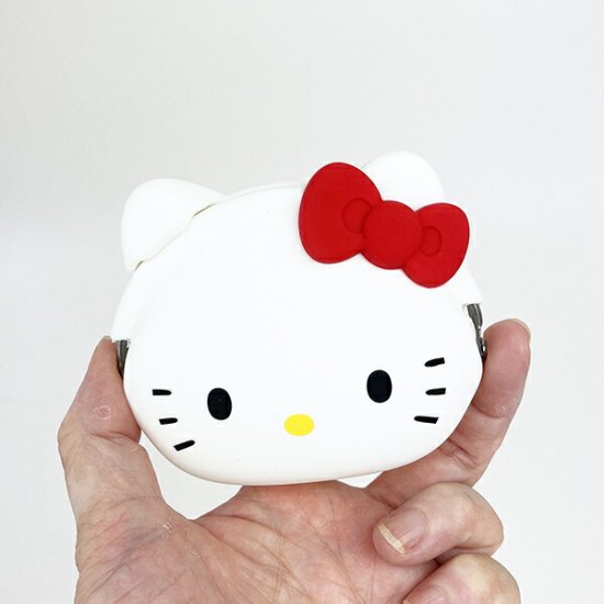 サンリオ ハローキティ フェイス型シリコンがまぐちポーチ mimi POCHI ホワイト Sanrio