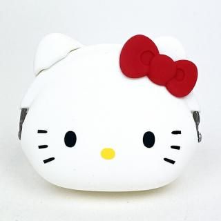 <img class='new_mark_img1' src='https://img.shop-pro.jp/img/new/icons15.gif' style='border:none;display:inline;margin:0px;padding:0px;width:auto;' />サンリオ ハローキティ フェイス型シリコンがまぐちポーチ mimi POCHI ホワイト Sanrio