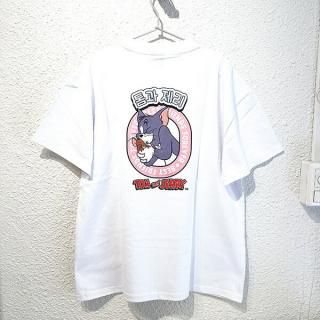 トムとジェリー ハングルシリーズ Ｔシャツ(ホワイト) Lサイズ アパレル