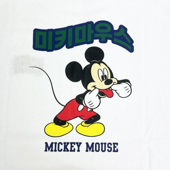 ディズニー ミッキーマウス ハングルシリーズ Tシャツ(ホワイト) M