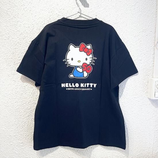サンリオ ハローキティ 50th Anniversary Tシャツ(ブラック) L サンリオ ハローキティ 50th Anniversary Tシャツ(ブラック) L
