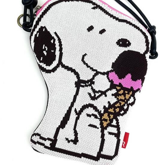 プロフ必読★スヌーP スヌーピー ピローニットショルダーバッグ アイスクリーム SNOOPY