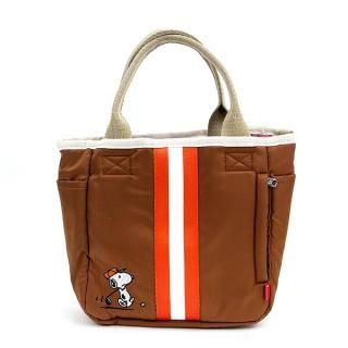 スヌーピー スクエア2WAYショルダートートバッグ ブラウン ROOTOTE ルートート コラボ SNOOPY