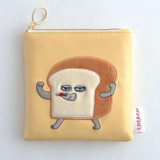 店内セール開催中!10％オフ対象商品! パンどろぼう ボア刺繍ポーチ（イエロー）