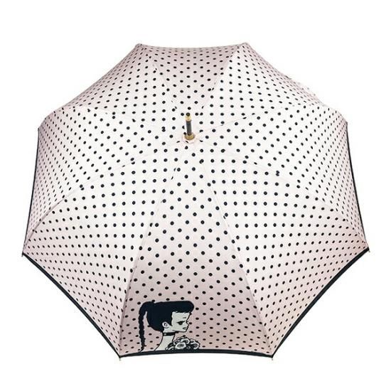 内藤ルネ 傘 ピンク 雨傘 レイン用品 雨具 ドーム型 長傘