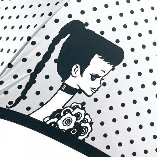 内藤ルネ 傘 グレー 雨傘 レイン用品 雨具 ドーム型 長傘