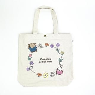 ミッフィー miffy ナチュラルフラワーシリーズ トートバッグ  ホワイト