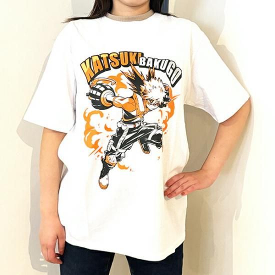 僕のヒーローアカデミア 爆豪 Tシャツ(ホワイト) Lサイズ 僕のヒーローアカデミア 爆豪 Tシャツ(ホワイト) Lサイズ