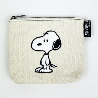 SNOOPY サガラキャンバス ティッシュポーチ 立ち テッシュケース 小物入れ 化粧ポーチ