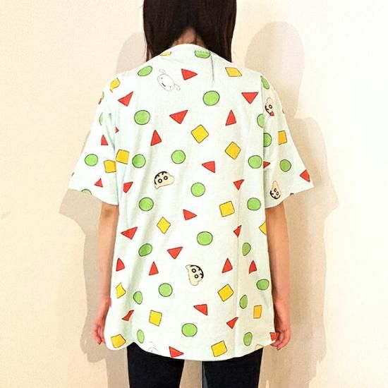 クレヨンしんちゃん パジャマ総柄 Tシャツ(サックス) Mサイズ