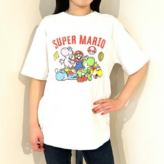 スーパーマリオ マリオカート カラフルヨッシーTシャツ(ホワイト スーパーマリオ マリオカート カラフルヨッシーTシャツ(ホワイト