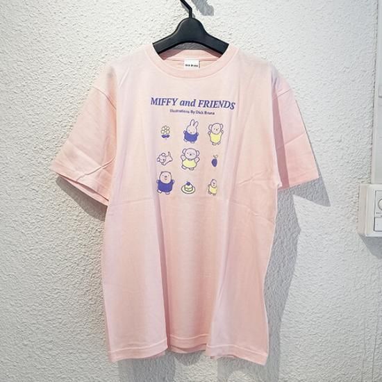 ミッフィー miffy みんな Tシャツ ライトピンク Lサイズ アパレル
