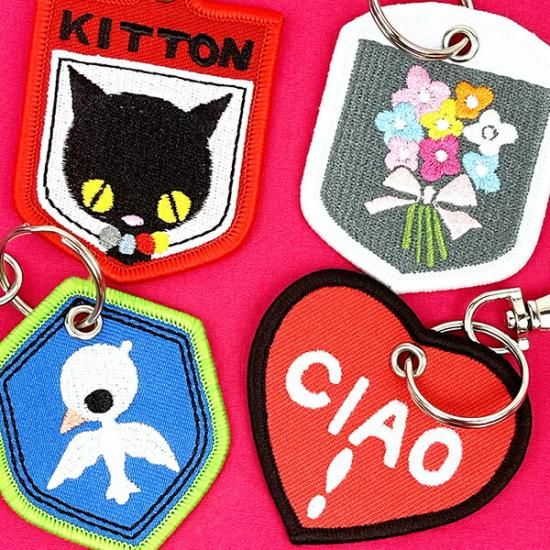 内藤ルネ KITTON 刺繍キーホルダー 内藤ルネ KITTON 刺繍キーホルダー