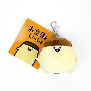 店内セール開催中!10％オフ対象商品! お文具さんといっしょ プリンさん ぬいぐるみ リールキーカバー イエロー