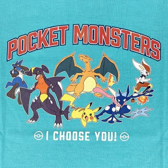 ポケットモンスター キッズ カジュアルロゴ Tシャツ(ターコイズ