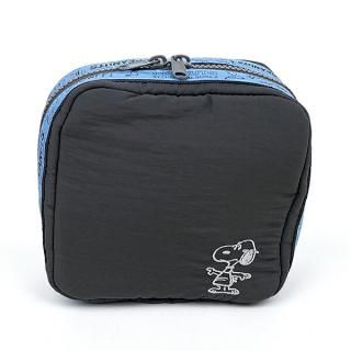 スヌーピー SNOOPY たっぷりトラベルポーチ ダークグレイ 小物入れ 化粧品入れ 旅行