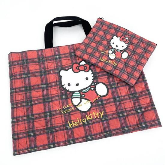 2001年 新品 キルティングカバー ハローキティ/チェック/薔薇 1枚