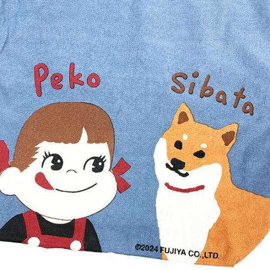 ペコちゃん ペコとしばた A4トートバッグ (ネイビー) ペコちゃん ペコとしばた A4トートバッグ (ネイビー)