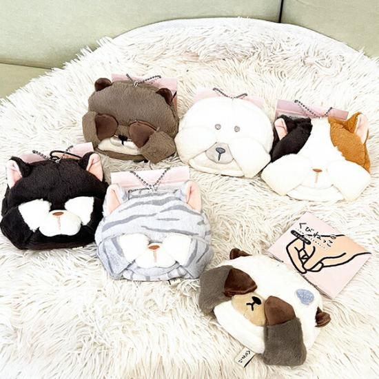 くびねっこ クロネコ フェイスポーチ りぶはあと