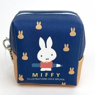 ミッフィー miffy ミニキューブポーチ ネイビー 小物入れ メイクポーチ ナスカン付き