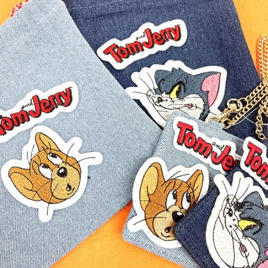 トムとジェリー デニムアップリケ トム 巾着ポーチ 小物入れ