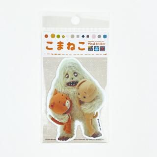 店内セール開催中!10％オフ対象商品! こまねこ ステッカー ハグ シール デコ 文具 ホワイト