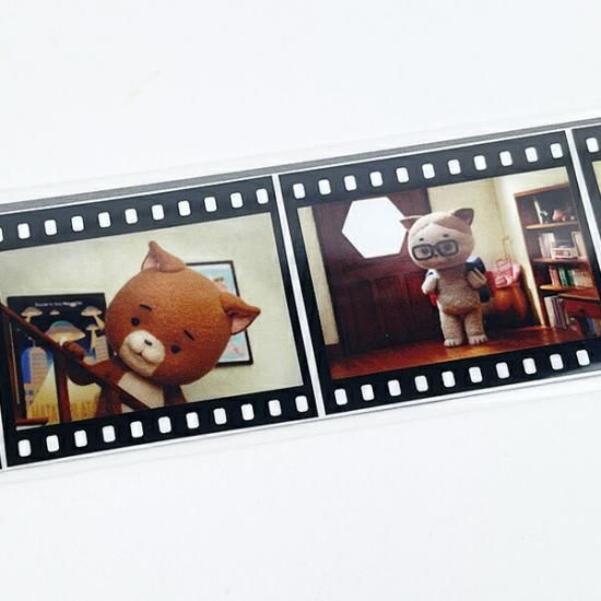 こまねこの映画風フィルムステッカー