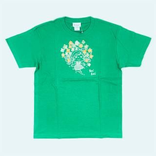 水森亜土 シルクスクリーンプリント Tシャツ(ハナ) (グリーン) アパレル 亜土ちゃん