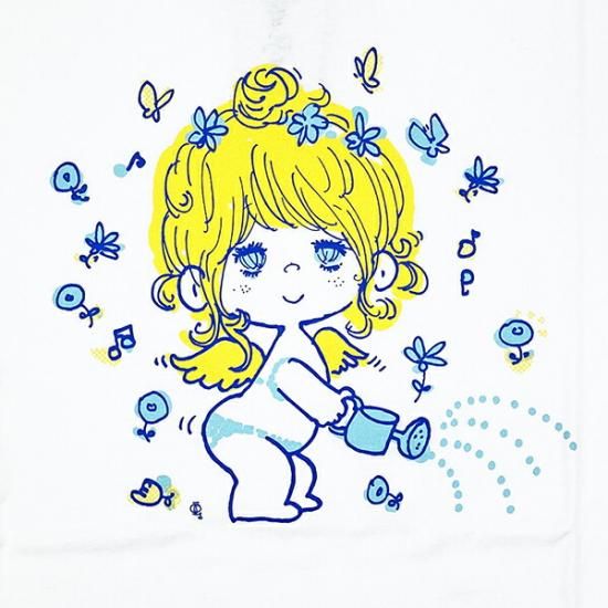 水森亜土 シルクスクリーンプリント BIGTシャツ(テンシ 水森亜土 シルクスクリーンプリント BIGTシャツ(テンシ