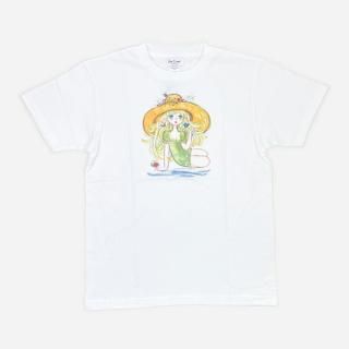 水森亜土 インクジェットプリント Tシャツ(ムギワラ) (ホワイト) アパレル 亜土ちゃん
